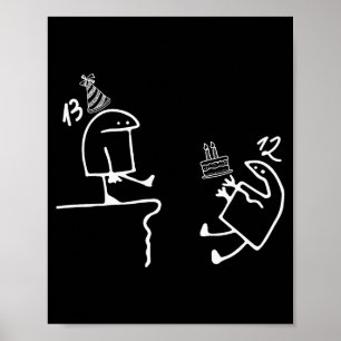 13th Birthday Party Funny Teenager 13 Year Old Boy Poster