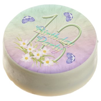 13th Birthday Party Rainbow And Butterflies Chocolate Covered Oreo by anuradesignstudio at Zazzle
