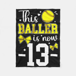 13th Birthday Party Softll Girl Thirteen Year Old  Fleece Blanket