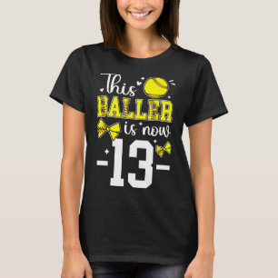 13th Birthday Party Softll Girl Thirteen Year Old T-Shirt