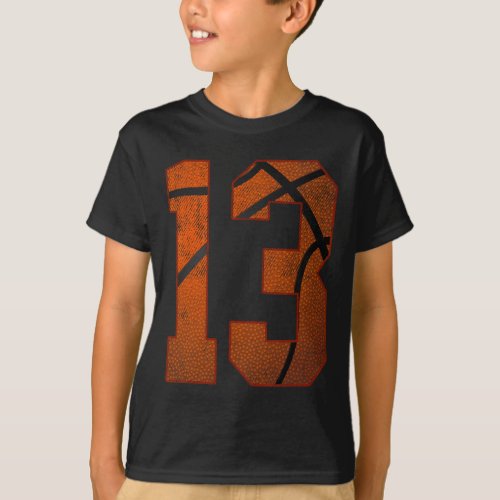 13th Birthday Party Thirteen 13 Year Old Basketbal T_Shirt