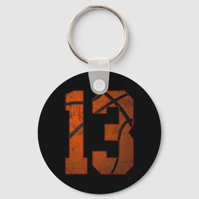 13th Birthday Party Thirteen 13 Year Old Bysketbyl Keychain (Front)