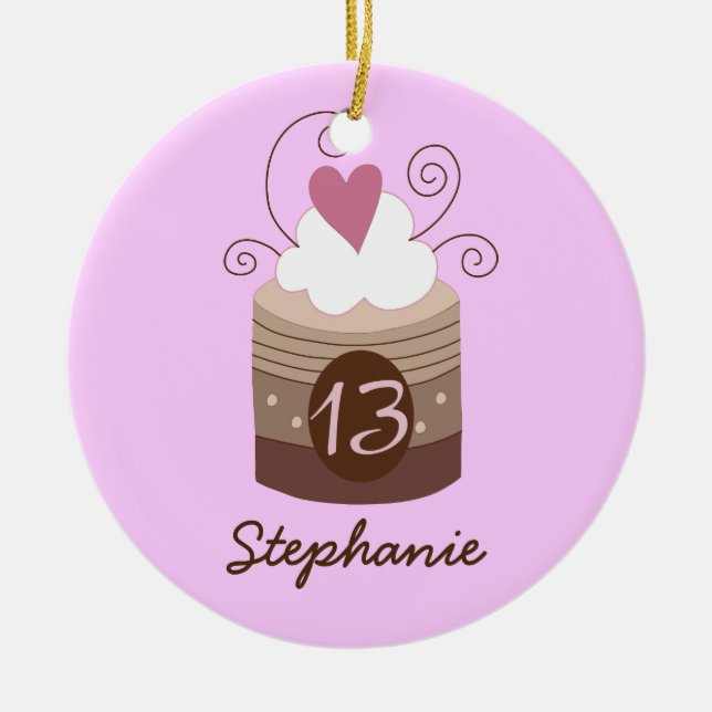 13th Birthday Personalized Gift Ornament (Front)
