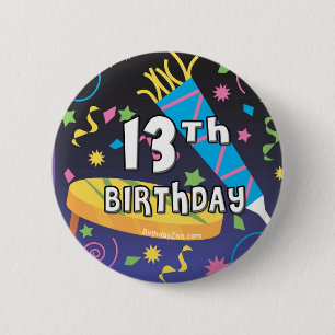 13th Birthday Pinback Button