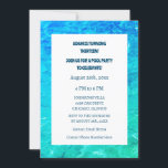 13th Birthday Pool Party Water Thirteenth Cool Invitation<br><div class="desc">Printed with background image of cool blue green water patterns abstract and personalized text templates which you can edit and customize!</div>