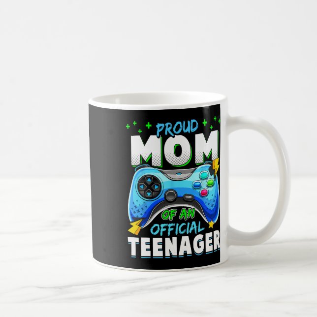 13th Birthday Proud Mom Official Teenager Video Ga Coffee Mug (Right)
