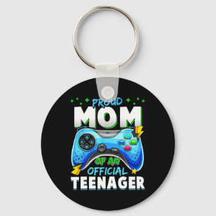 13th Birthday Proud Mom Official Teenager Video Ga Keychain