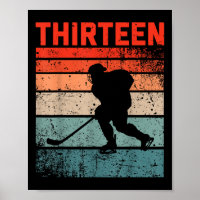 13th Birthday Retro Ice Hockey 13 Years Old Boy Gi