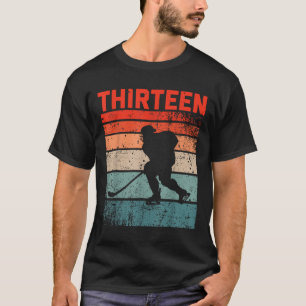 13th Birthday Retro Ice Hockey 13 Years Old Boy Gi T-Shirt