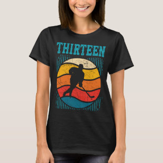 13th Birthday Retro Ice Hockey 13 Years Old Boy T-Shirt