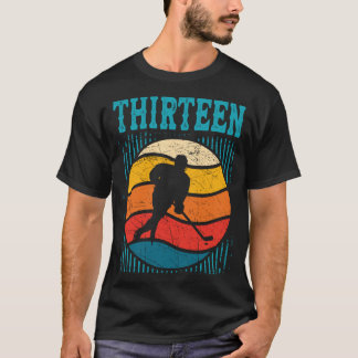 13th Birthday Retro Ice Hockey 13 Years Old Boy T-Shirt