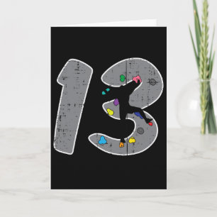 13th Birthday Rock Climbing 13 Year Old Bday Boys  Card