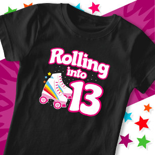 13th Birthday Roller Skating 13 Years Old Skate T-Shirt