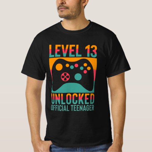 13th Birthday Shirt Level 13 Unlocked Official T T_Shirt