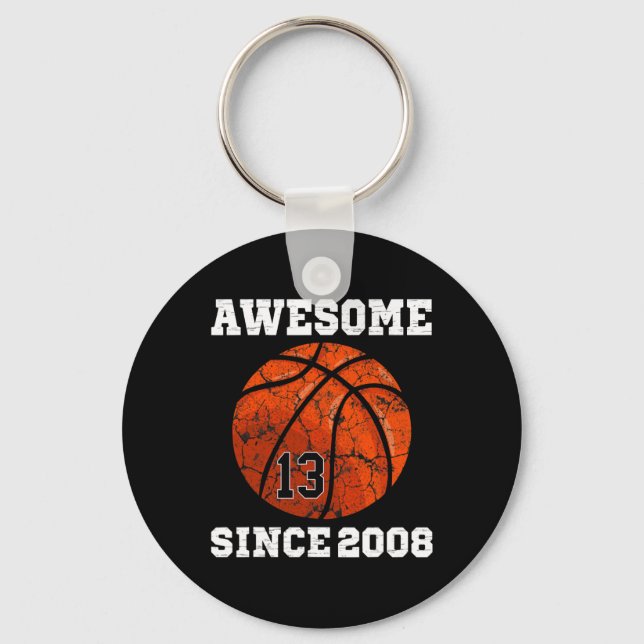 13th Birthday Sketll Lover Gift 13 Years Old Vinta Keychain (Front)