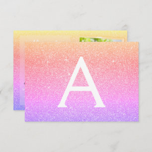 13th Birthday Sparkle Rainbow Photo Invitation