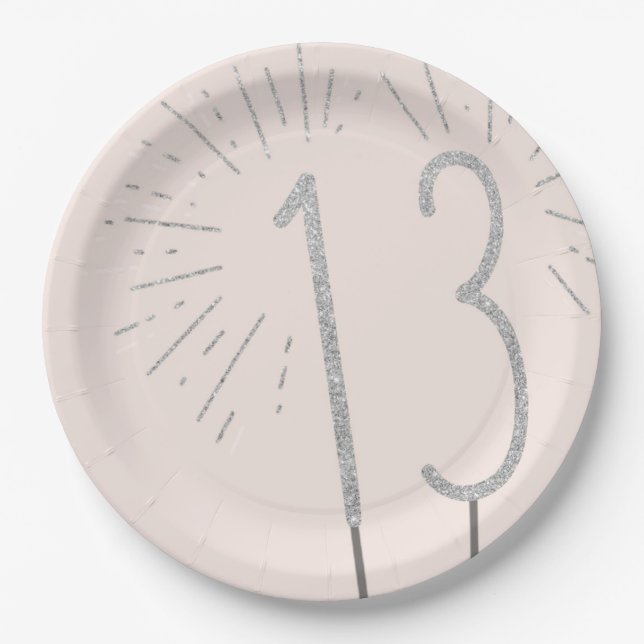 13th Birthday Sparkler Plates (Front)