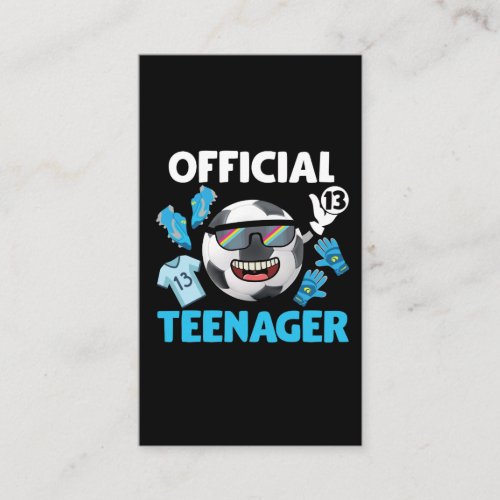 13th Birthday Teenager Soccer Player Football Business Card