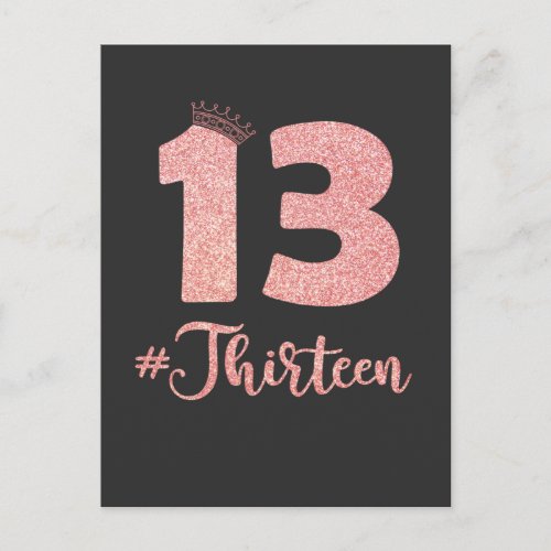 13th Birthday Thirteen Girl Boy Official Teenager Postcard