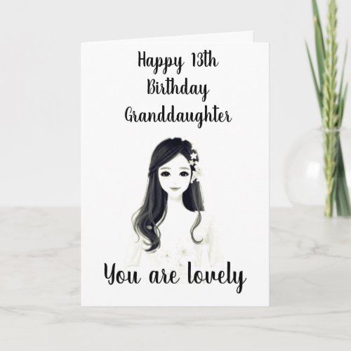 13th BIRTHDAY TO OUR LOVELY GRANDDAUGHTER Card
