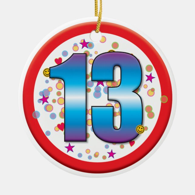13th Birthday v2 Ceramic Ornament (Front)