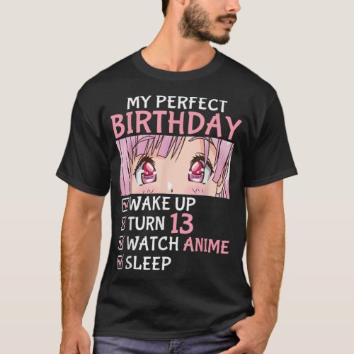 13th Birthday Watch Anime 13 Years Old Anime Teen  T_Shirt