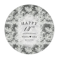 13th Black + White Lace Wedding Anniversary