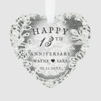 13th Black + White Lace Wedding Anniversary