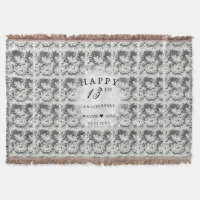 13th Black + White Lace Wedding Anniversary