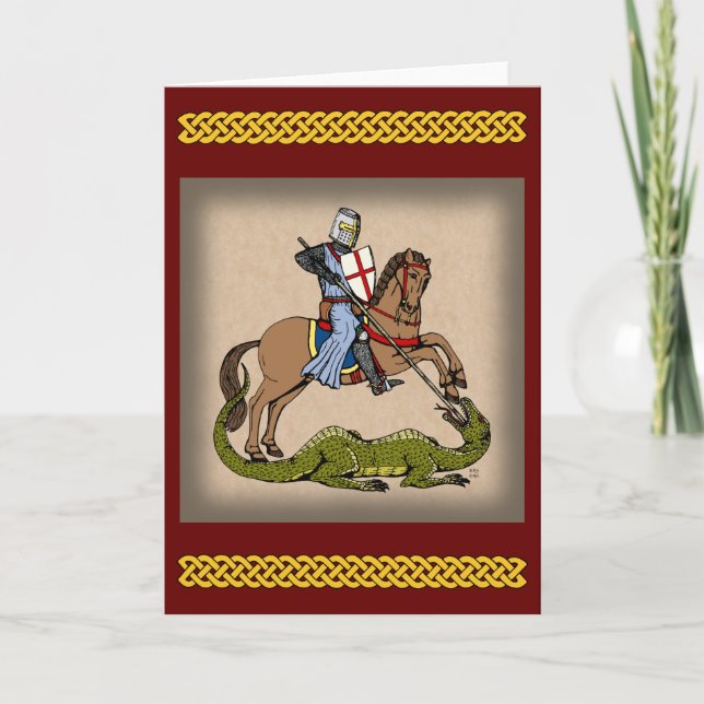 13th Century Saint George and the Dragon Card (Front)