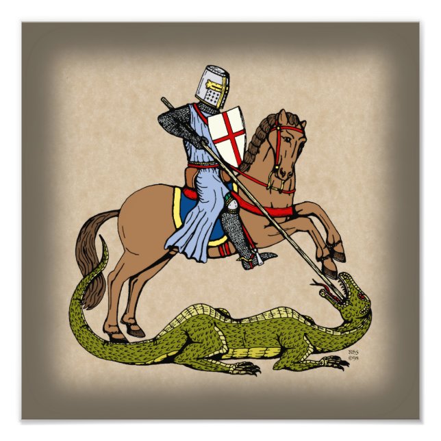 13th Century Saint George and the Dragon Photo Print (Front)