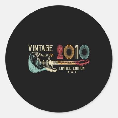 13Th Guitar Since 2010 Classic Round Sticker