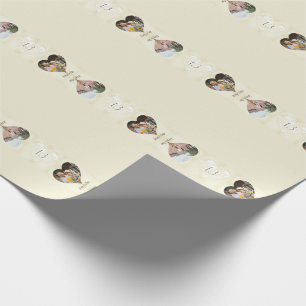 13th Lace-like 2 Photos Heart frames Wrapping Paper