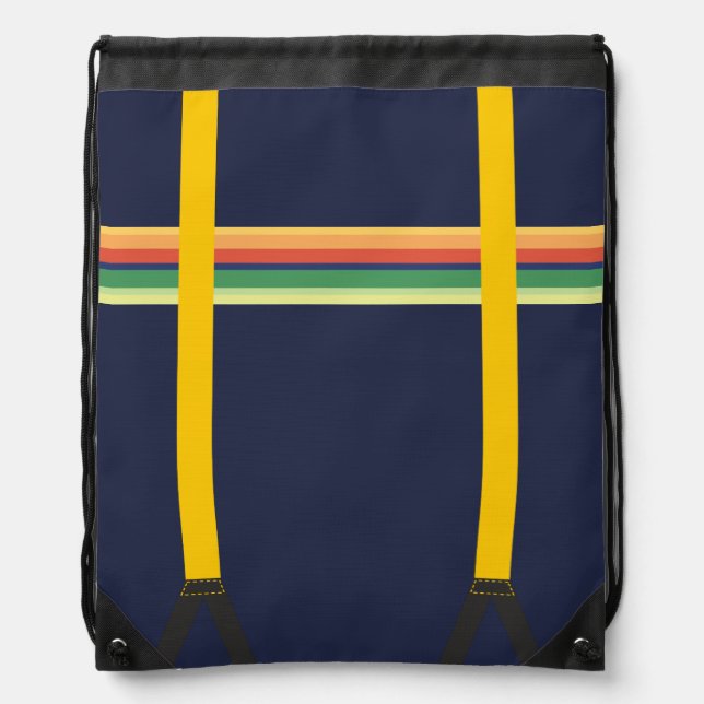 13th Outfit Costume - Stripes With Braces 1 Drawstring Bag (Front)