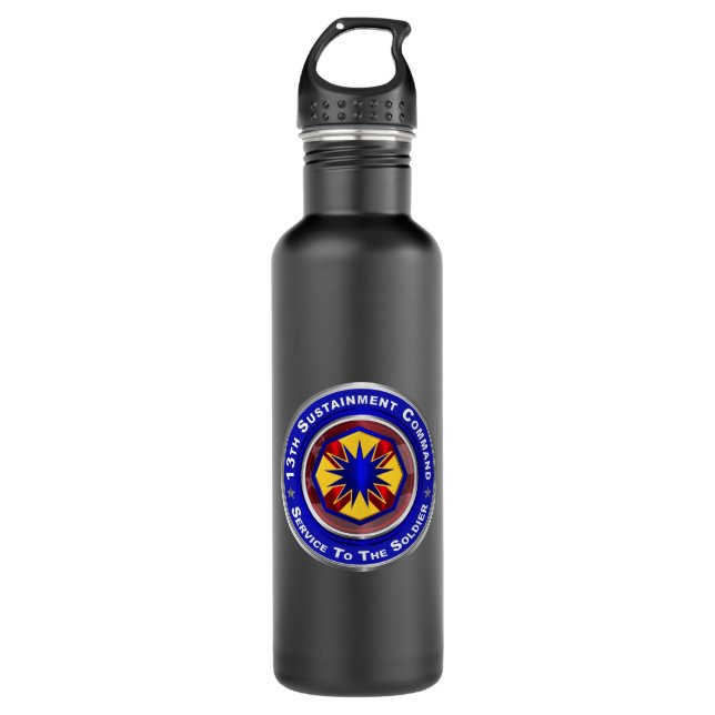 13th Sustainment Command  Stainless Steel Water Bottle (Front)