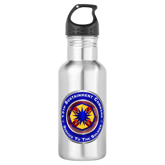 13th Sustainment Command  Stainless Steel Water Bottle (Front)
