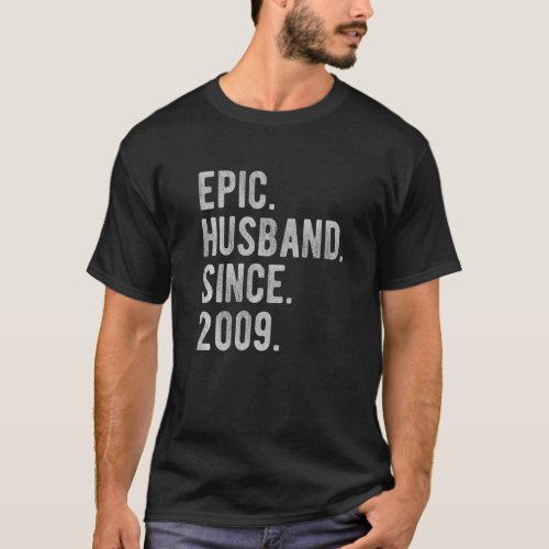 13th Wedding Aniversary For Him  Epic Husband Sinc T_Shirt