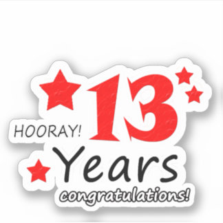 13th Wedding anniversary - 13 years Birthday Sticker