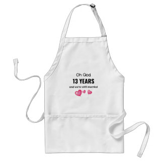 13th Wedding Anniversary Funny Gift for Him or Her Adult Apron
