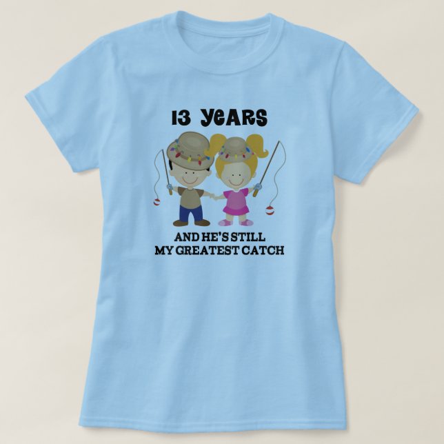 13th Wedding Anniversary Gift For Her T-Shirt (Design Front)