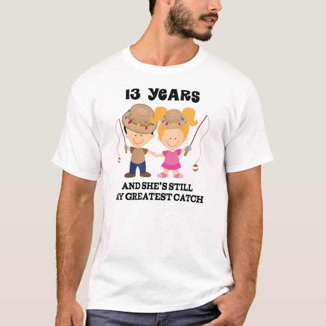 13th Wedding Anniversary Gift For Him T-Shirt (Front)