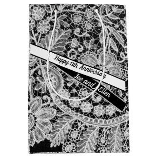 13th Wedding Anniversary, Lace Anniversary  Medium Gift Bag
