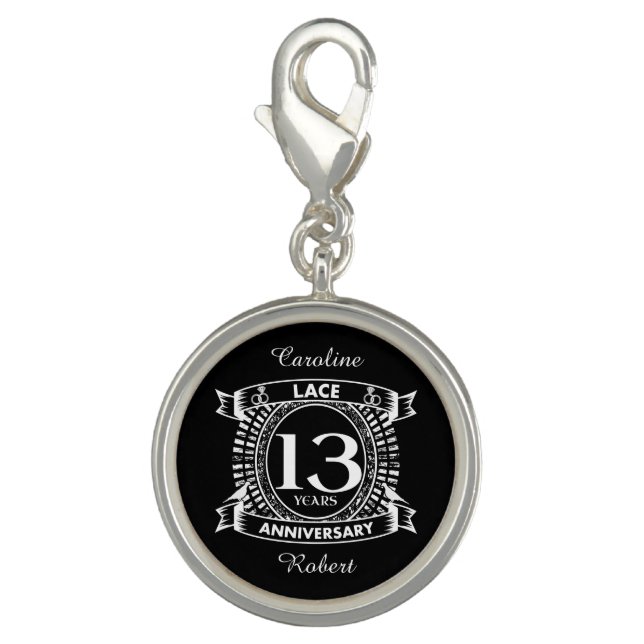 13TH wedding anniversary lace Charm (Front)