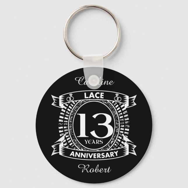 13TH wedding anniversary lace Keychain (Front)