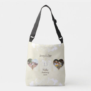 13th Wedding Anniversary Lace-like Heart Crossbo Crossbody Bag