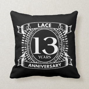 13TH wedding anniversary lace Throw Pillow