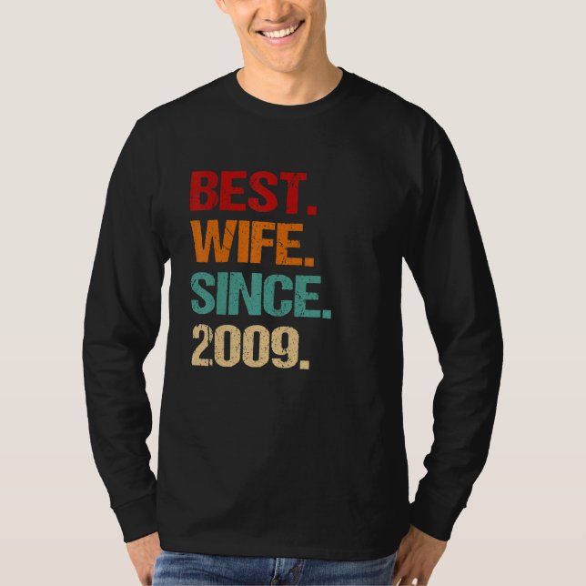 13th Wedding Anniversary Retro Best Wife Since 200 T-Shirt (Front)