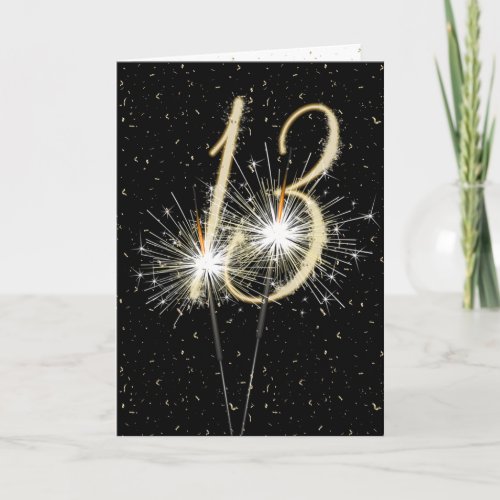 13th wedding anniversary sparklers card