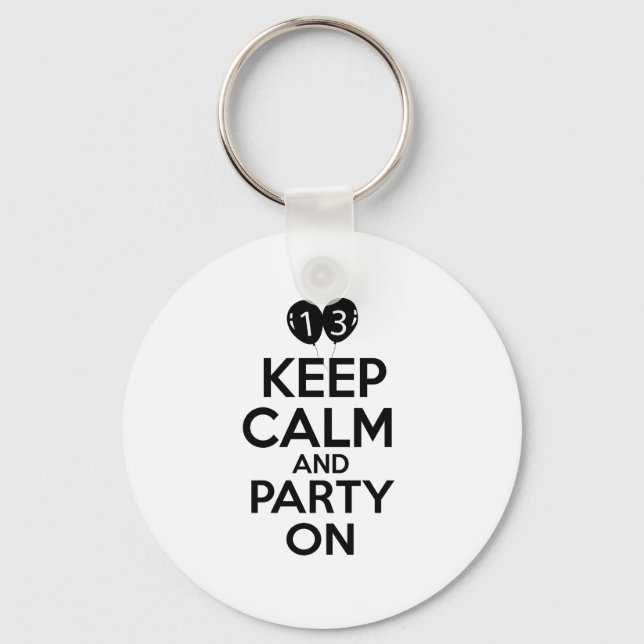 13th year old birthday designs keychain (Front)