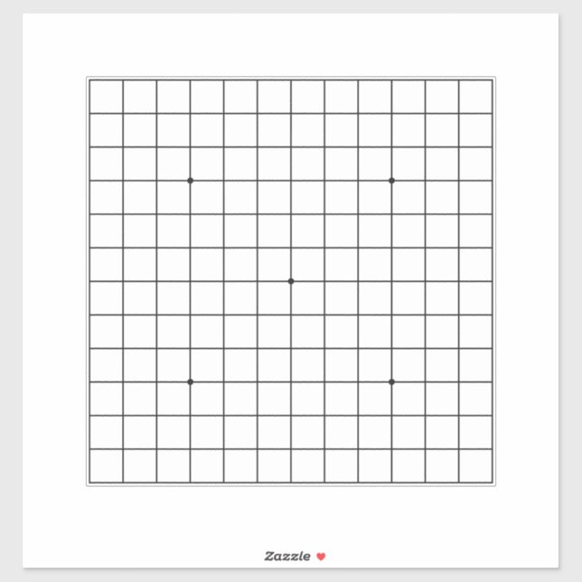13x13 Goban Transparent Customizable 14"x14" Decal (Sheet)